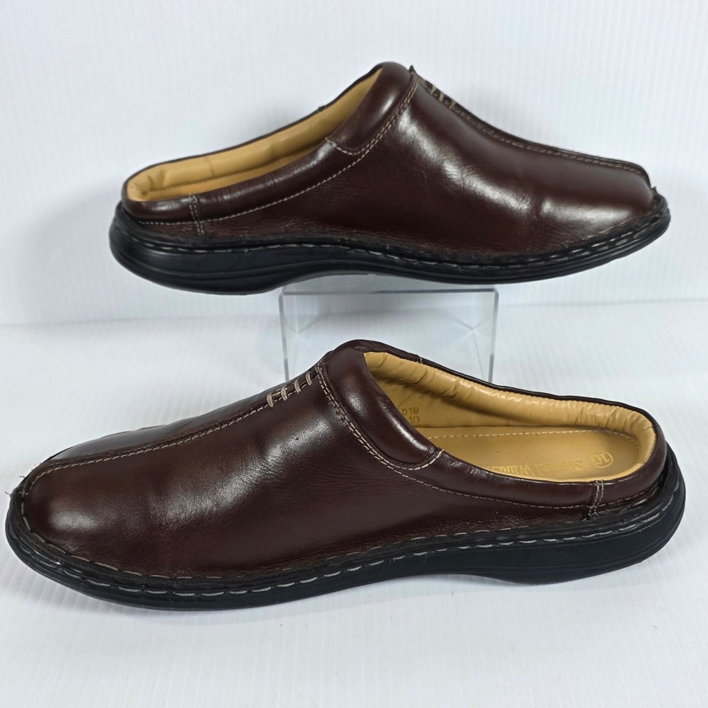 Samuel Windsor Mule Slippers Mens Size 10 Brown Slip On Casual Shoes